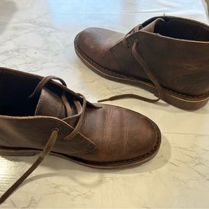 Clarks brown leather desert boots